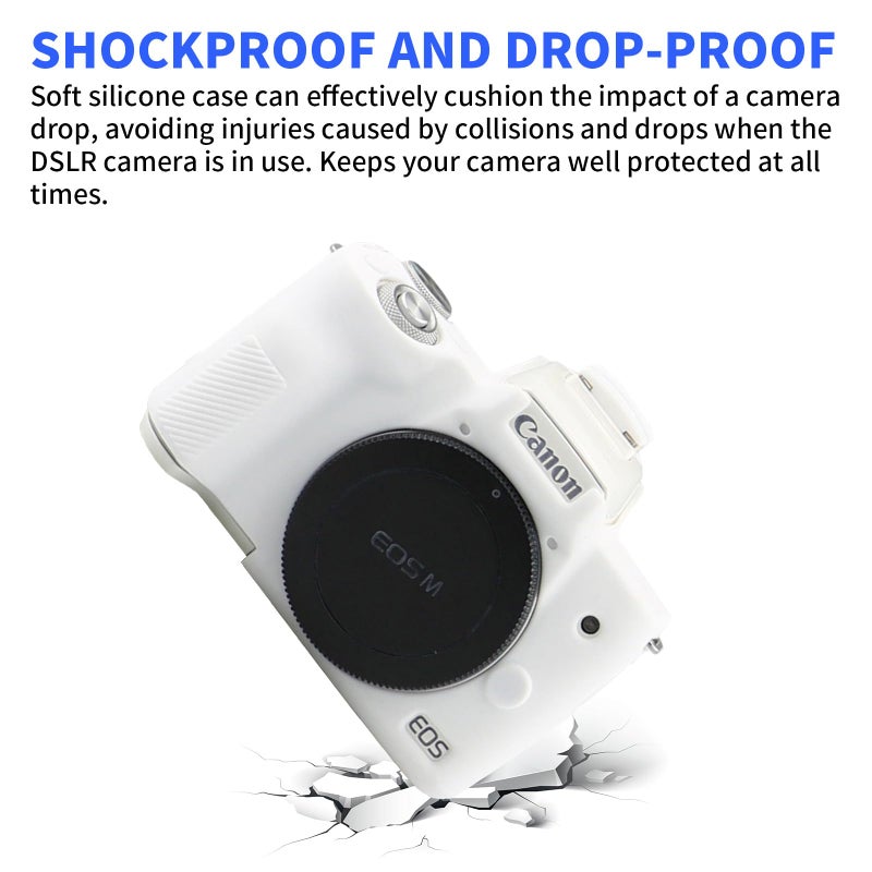 Easy Hood Camera Case for Canon EOS M50/M50 Mark II Digital Camera, Anti-Scratch Soft Silicone Case Cover Housing Protective Cover Protector Camera Body Skin Case (White) - Image 4